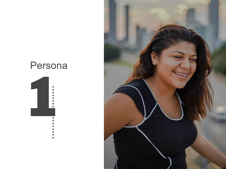 First persona profile showing a light-brown skinned Latina woman smiling.