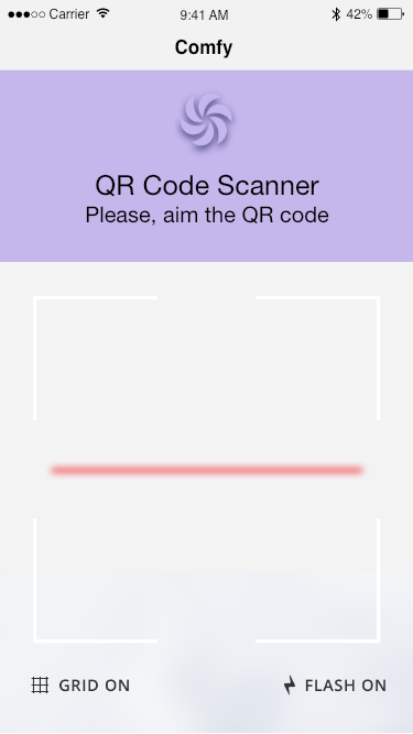 QR code scanning screen